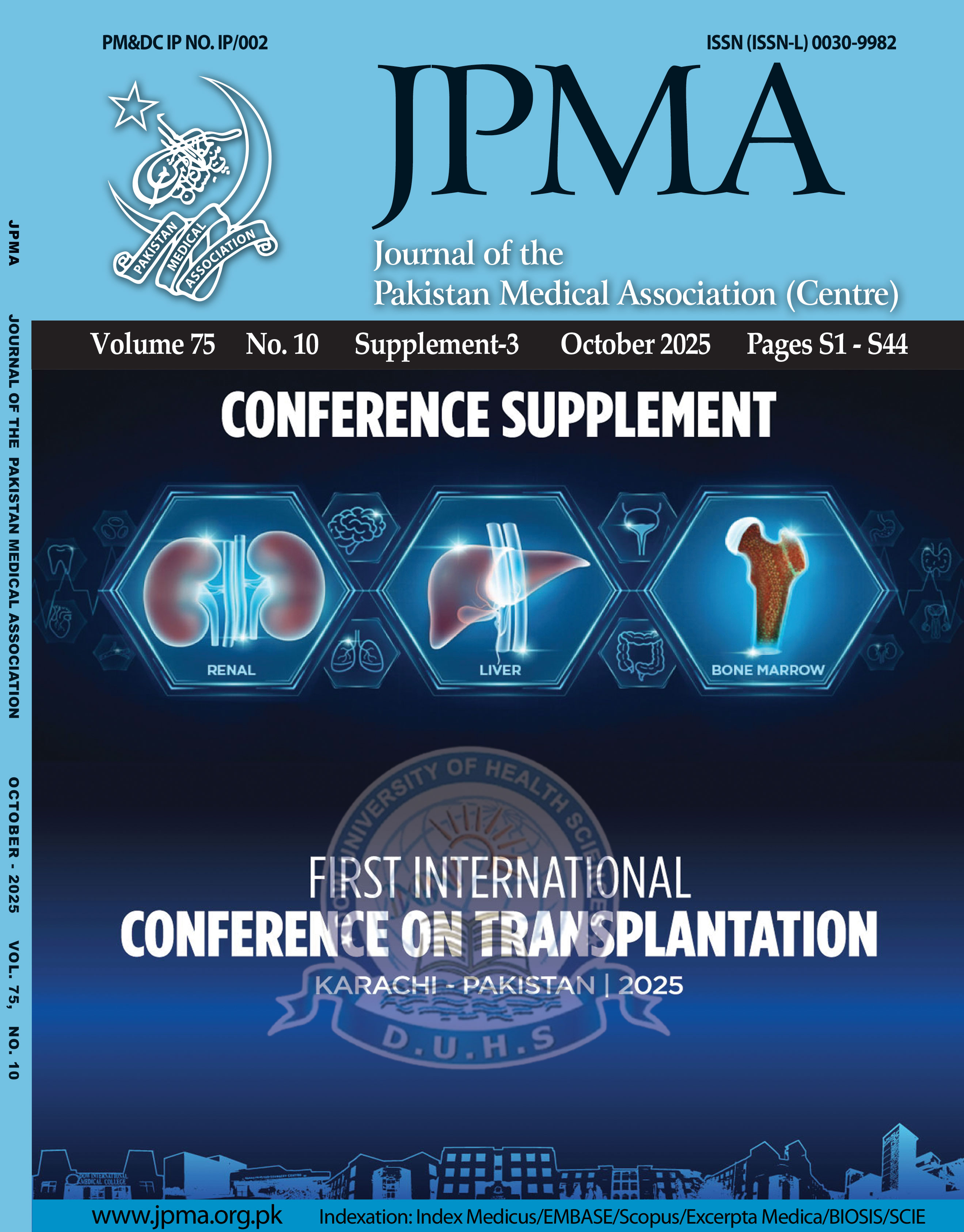 					View Vol. 75 No. 10 (Supp-3) (2025): First International Conference on Transplantation
				